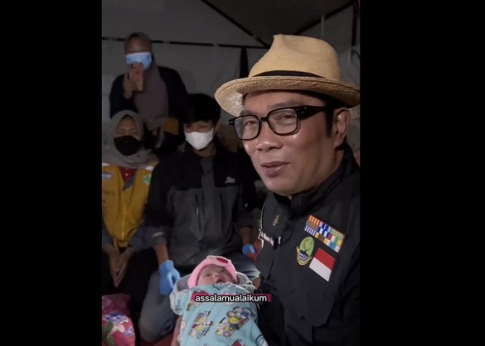 Kunjungi Ibu Melahirkan di Pengungsian Korban Gempa Cianjur, Ridwan Kamil Beri Nama 'Gempita Shalihah Kamil'