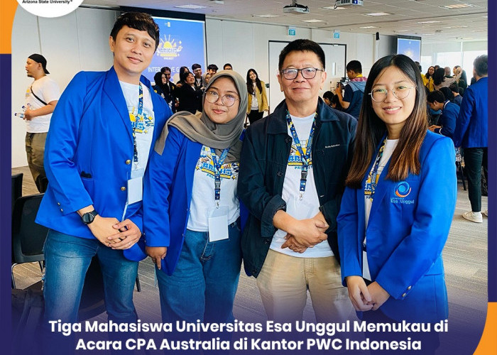 Tiga Mahasiswa Universitas Esa Unggul Memukau di Acara CPA Australia di Kantor PWC Indonesia