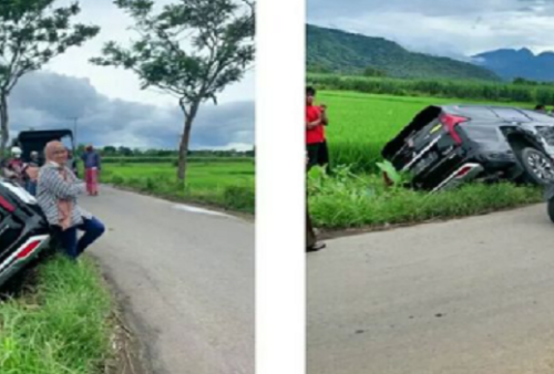 Viral Wanita Lagi Asyik Belajar Nyetir Mobil di Area Sawah, Eh Endingnya Malah Nyusruk ke Selokan