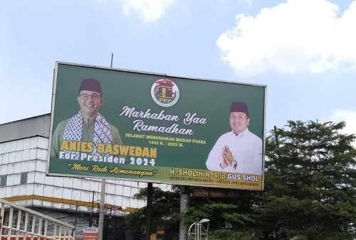 Baliho 'Anies Baswedan For Presiden 2024' Terpasang di Tiga Titik, di Kota Bekasi
