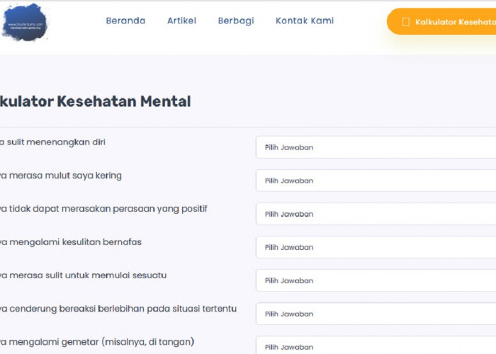 Link Online Kalkulator Kesehatan Mental Gratis, Coba Cek Kondisi Kesehatanmu di Sini