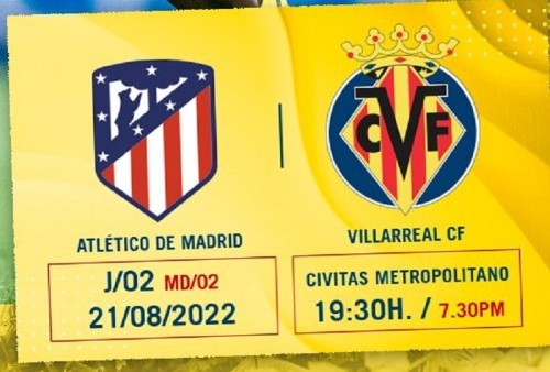 Link Live Streaming LaLiga Spanyol 2022/2023: Atletico Madrid vs Villarreal