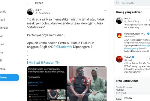 Duh! Akun Prajurit TNI AD Follow Twitter Barisan Oposisi, Netizen: Sudah Bukan 100 Persen TNI, tapi Sudah Ada Jiwa HTI