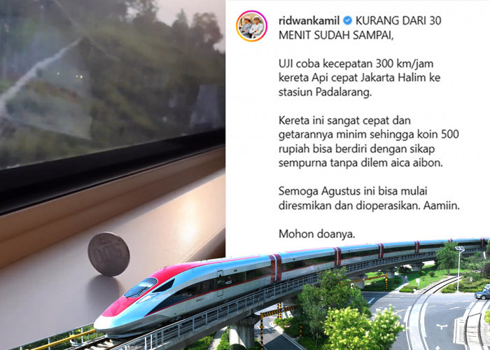 Laju Kereta Cepat Jakarta Bandung 300 Km/Jam, Ridwan Kamil: Koin 500 Rupiah Berdiri Tanpa Dilem Aica Aibon 
