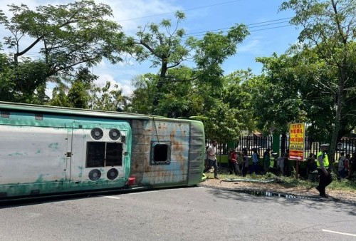 Penyebab Kecelakaan Bus PO Madjoe di Nganjuk Ternyata Tiba-tiba Sopir Hilang Kendali