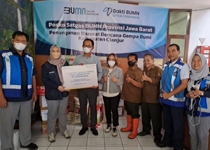 Jamkrindo Salurkan Bantuan Tanggap Darurat Gempa di Cianjur dan Sukabumi