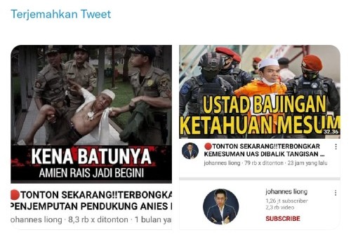 Viral, Chanel YouTube Johannes Liong Sebar Konten Hoaks, Sebut UAS dan Anies Ditangkap Polisi
