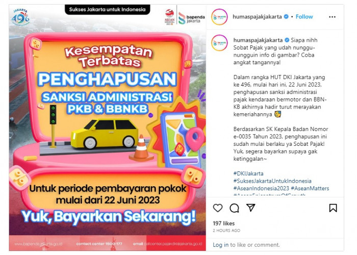 Pemprov DKI Jakarta Buka Program Pemutihan Pajak Kendaraan Bermotor 2023 