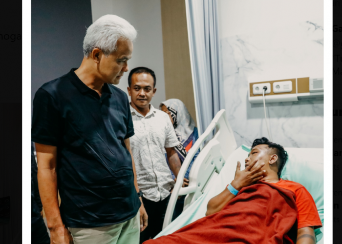 Ganjar Jenguk Relawan Korban Penganiayaan Oknum TNI, Biaya Pengobatan Ditanggung