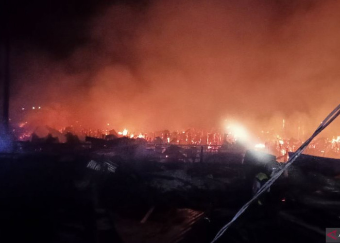 Kebakaran Hebat Hanguskan Puluhan Rumah di Kawasan Rindang Banua Pahandut Palangka Raya