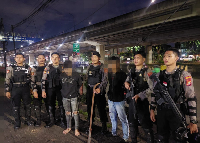 Tawuran di Jalur Kalimalang Kota Bekasi, 2 Remaja Bawa Celurit Diciduk Tim Patroli Presisi