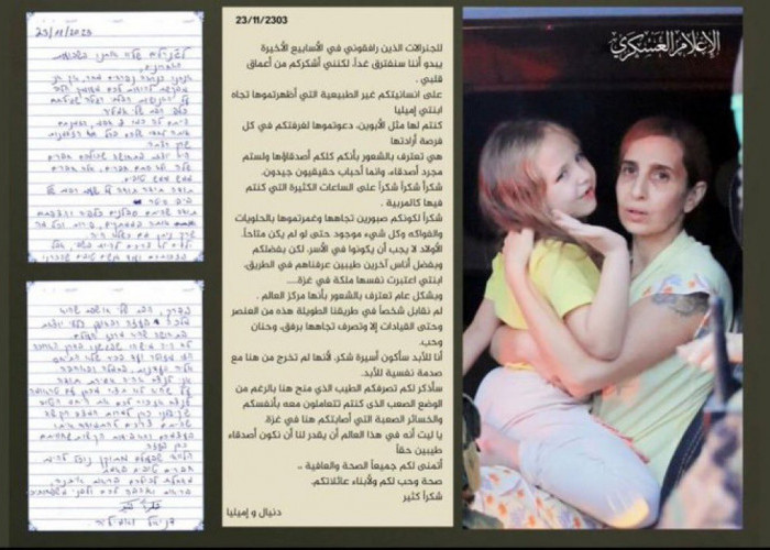 Tahanan Israel Ini Titip Surat ke Hamas, Ucap Banyak Terima Kasih Karena Perlakukan Putrinya Seperti Ratu di Gaza
