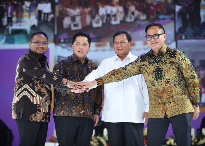 Prabowo Hadiri Perayaan Natal BUMN Bareng Yaqut Cholil dan Erick Thohir