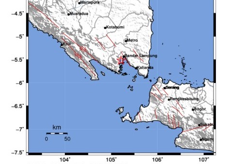 Lampung Kembali Diguncang Gempa Dangkal, Kali Ini Magnitudo 2,3